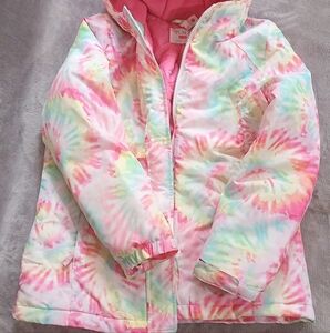 Children's Place Pink Tie Dye Coat Parka Jacket 16
